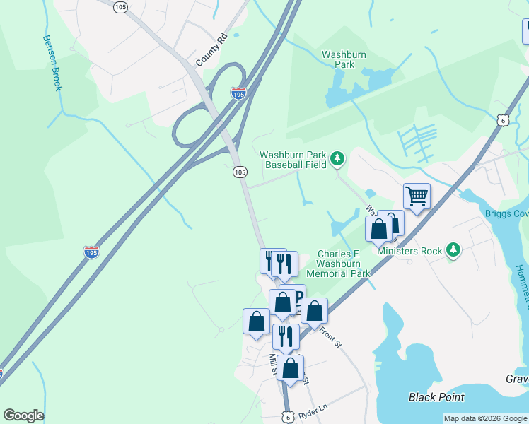 map of restaurants, bars, coffee shops, grocery stores, and more near 5 Washburn Park Place in Marion