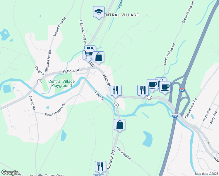 map of restaurants, bars, coffee shops, grocery stores, and more near Main Street in Plainfield