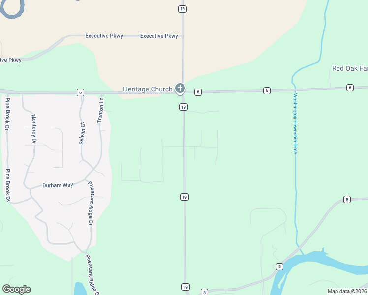 map of restaurants, bars, coffee shops, grocery stores, and more near 53332 County Road 19 in Bristol