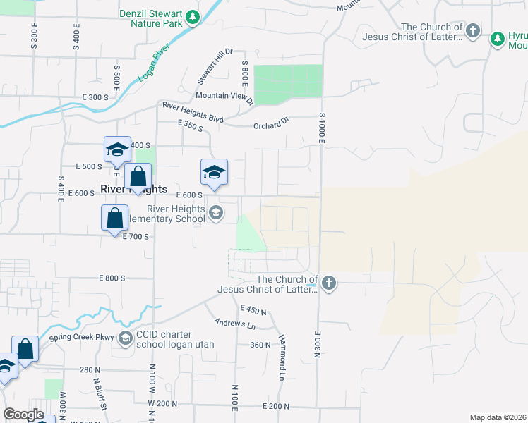 map of restaurants, bars, coffee shops, grocery stores, and more near 672 North 170 West in Logan