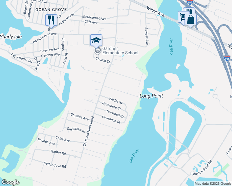 map of restaurants, bars, coffee shops, grocery stores, and more near 134 Hetherington Drive in Swansea