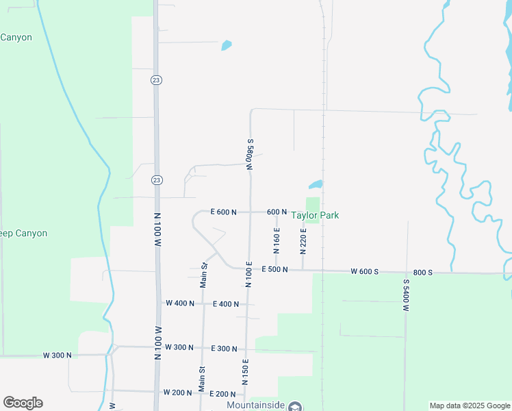 map of restaurants, bars, coffee shops, grocery stores, and more near 848 North 100 East in Mendon