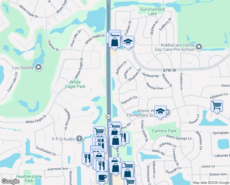 map of restaurants, bars, coffee shops, grocery stores, and more near 2978 White Thorn Circle in Naperville