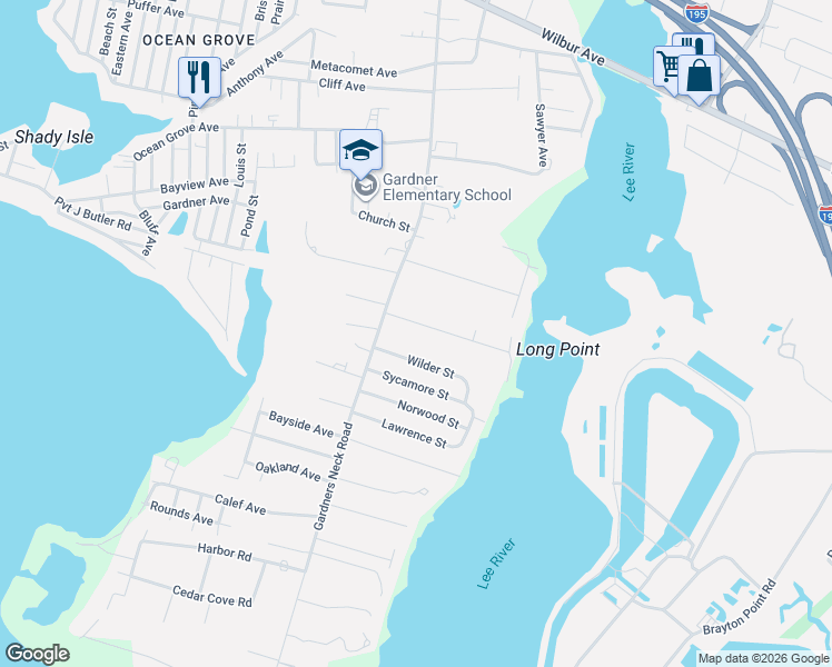map of restaurants, bars, coffee shops, grocery stores, and more near 134 Hetherington Drive in Swansea