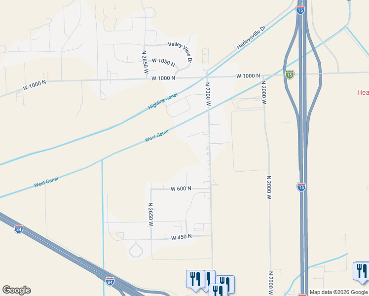 map of restaurants, bars, coffee shops, grocery stores, and more near 787 North 2450 West in Tremonton