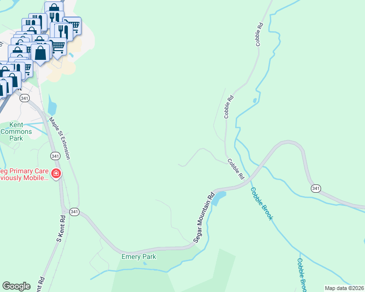 map of restaurants, bars, coffee shops, grocery stores, and more near 168 Cobble Road in Kent