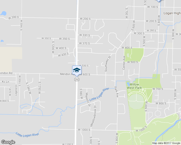 map of restaurants, bars, coffee shops, grocery stores, and more near 899 West 600 South in Logan