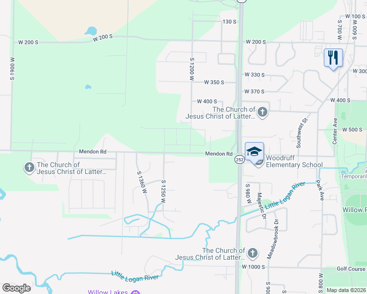 map of restaurants, bars, coffee shops, grocery stores, and more near 1214 West 575 South in Logan