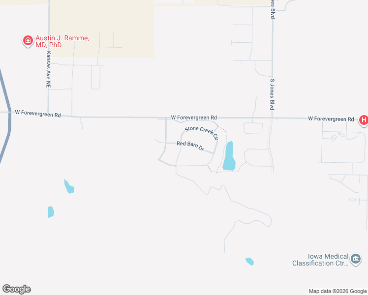 map of restaurants, bars, coffee shops, grocery stores, and more near 2005-2062 Stone Creek Circle in North Liberty