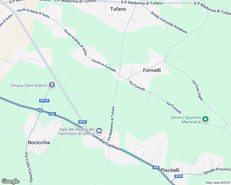 map of restaurants, bars, coffee shops, grocery stores, and more near Via Madonna di Tufano in Provincia di Frosinone