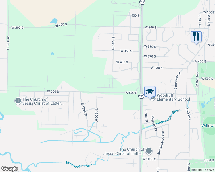 map of restaurants, bars, coffee shops, grocery stores, and more near 506 South 1225 West in Logan
