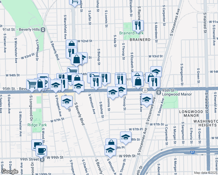 map of restaurants, bars, coffee shops, grocery stores, and more near in Chicago