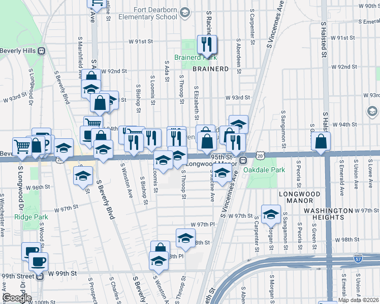 map of restaurants, bars, coffee shops, grocery stores, and more near in Chicago