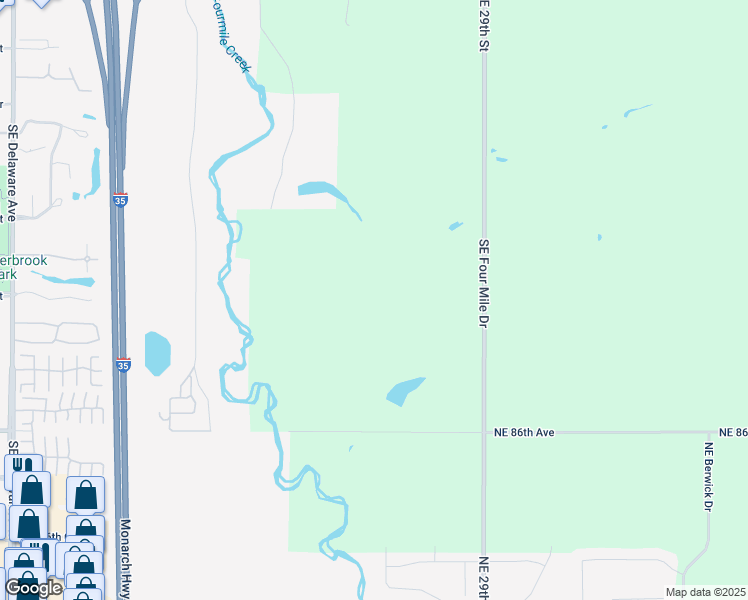 map of restaurants, bars, coffee shops, grocery stores, and more near 8967 Southeast Frisk Drive in Ankeny