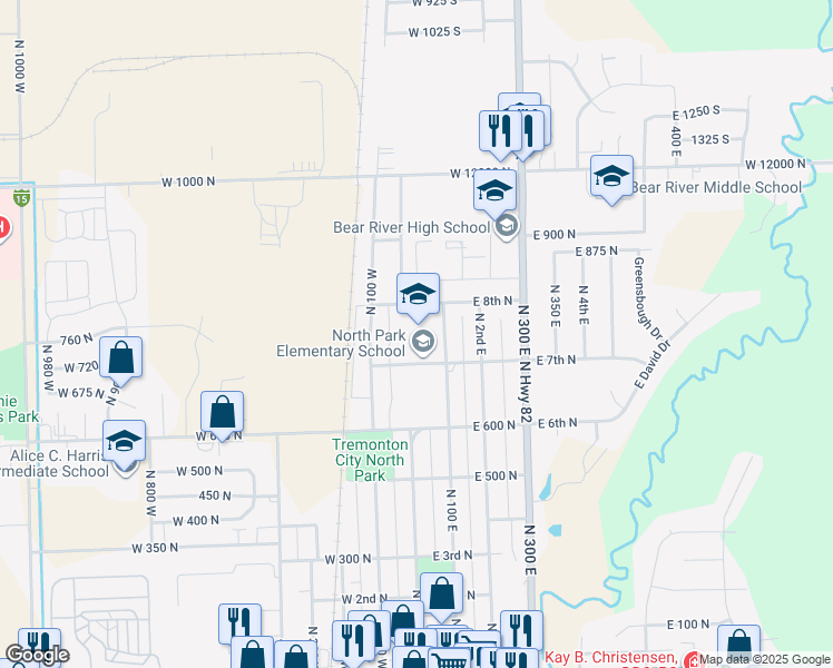 map of restaurants, bars, coffee shops, grocery stores, and more near 50 East 7th North in Tremonton