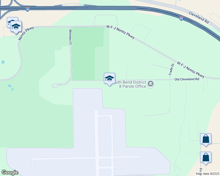 map of restaurants, bars, coffee shops, grocery stores, and more near in South Bend