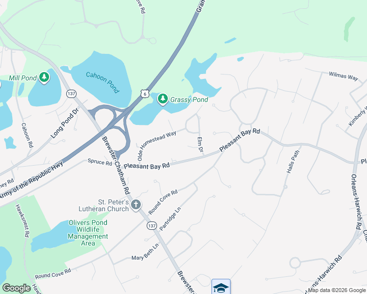 map of restaurants, bars, coffee shops, grocery stores, and more near 68 Pleasant Bay Road in Harwich