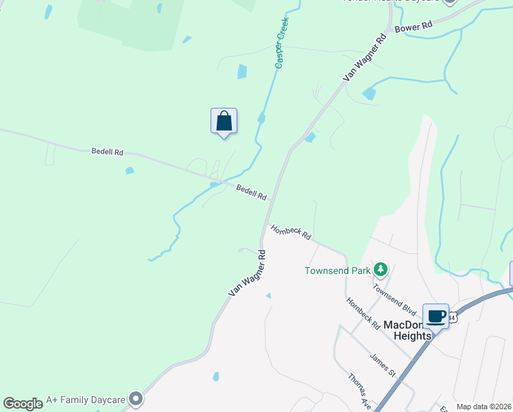 map of restaurants, bars, coffee shops, grocery stores, and more near 148 Bedell Road in Poughkeepsie