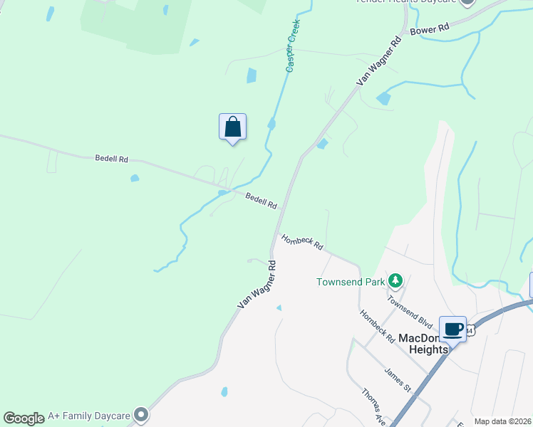 map of restaurants, bars, coffee shops, grocery stores, and more near 148 Bedell Road in Poughkeepsie