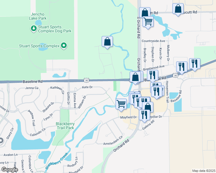map of restaurants, bars, coffee shops, grocery stores, and more near 2038 Kate Court in Montgomery
