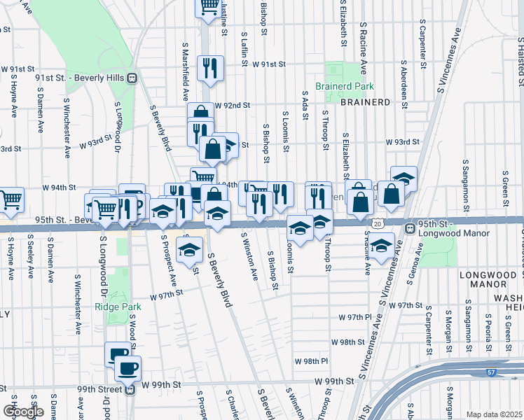 map of restaurants, bars, coffee shops, grocery stores, and more near in Chicago