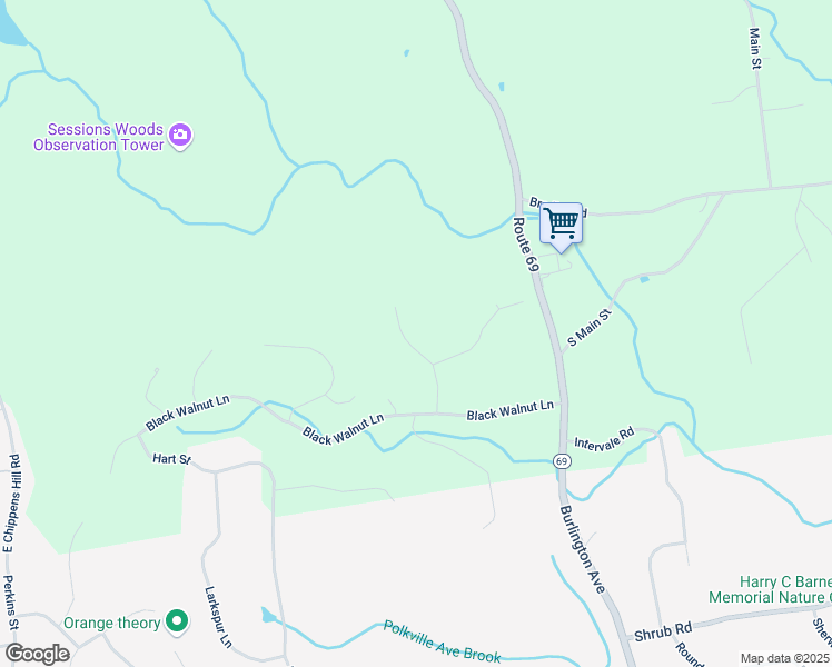 map of restaurants, bars, coffee shops, grocery stores, and more near 24 Bittersweet Lane in Burlington