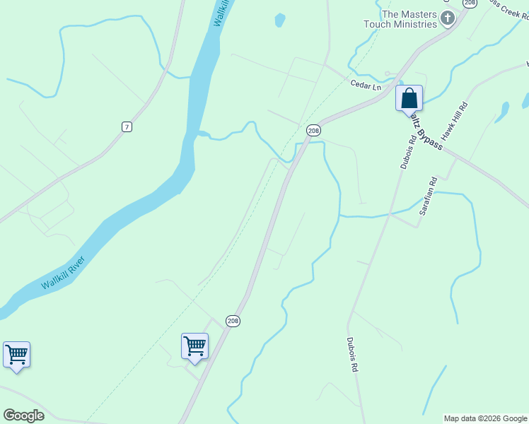 map of restaurants, bars, coffee shops, grocery stores, and more near 235 New York 208 in New Paltz