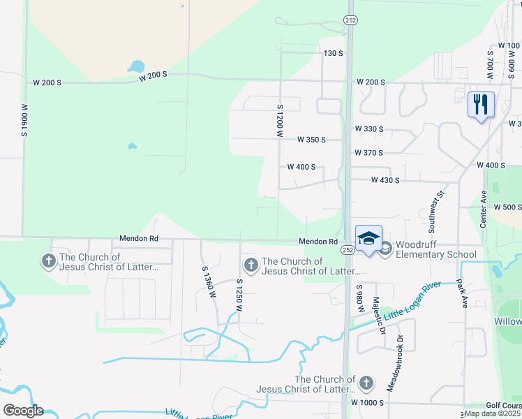 map of restaurants, bars, coffee shops, grocery stores, and more near 506 South 1225 West in Logan