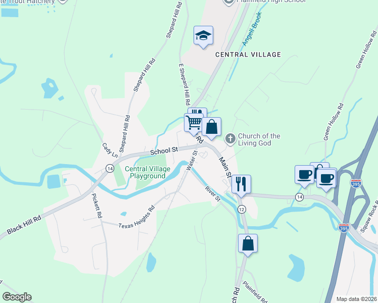map of restaurants, bars, coffee shops, grocery stores, and more near in Plainfield
