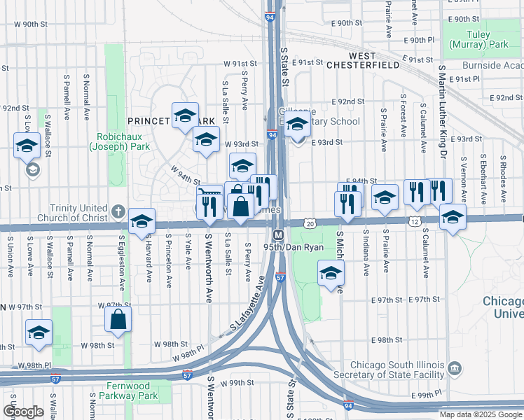map of restaurants, bars, coffee shops, grocery stores, and more near in Chicago