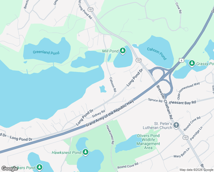 map of restaurants, bars, coffee shops, grocery stores, and more near 20 Cahoon Rd in Harwich