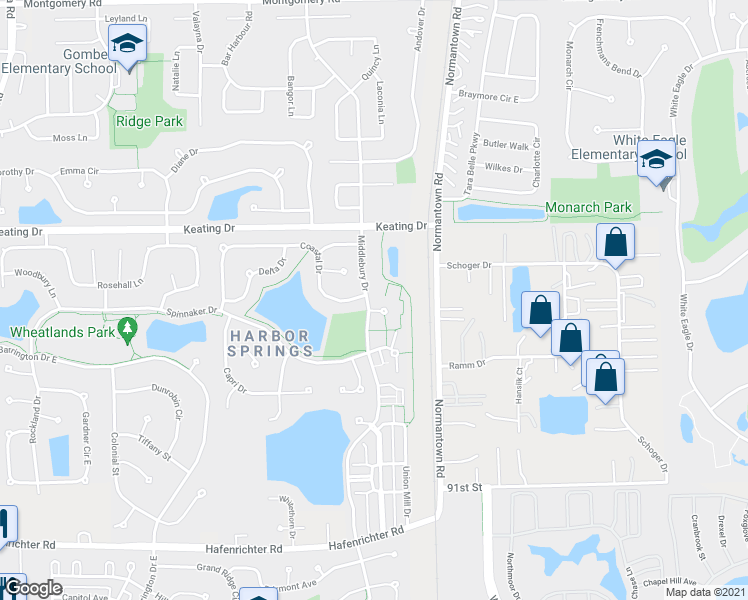 map of restaurants, bars, coffee shops, grocery stores, and more near 3134 Cambria Court in Aurora