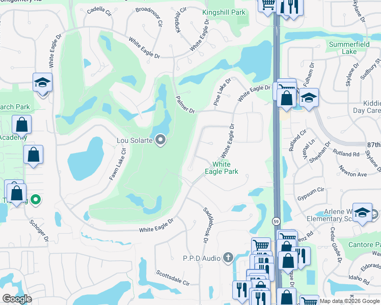 map of restaurants, bars, coffee shops, grocery stores, and more near 2259 Sable Oaks Drive in Naperville