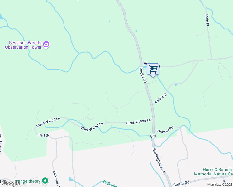 map of restaurants, bars, coffee shops, grocery stores, and more near 1-15 Birch Ridge Road in Burlington