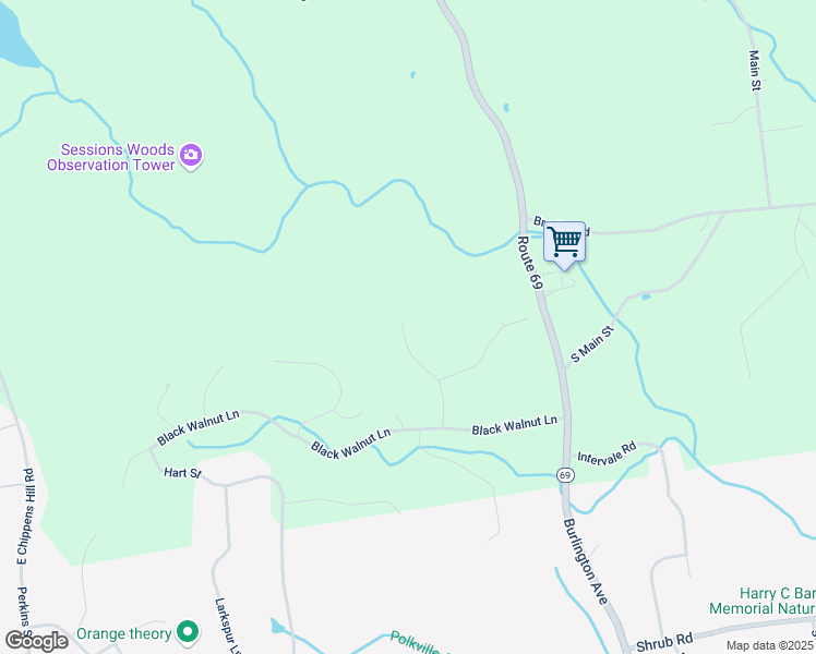 map of restaurants, bars, coffee shops, grocery stores, and more near 24 Bittersweet Lane in Burlington