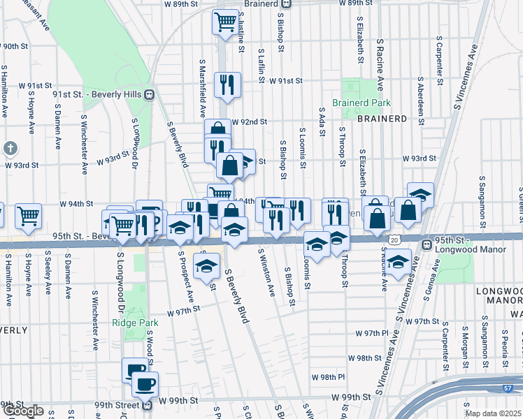 map of restaurants, bars, coffee shops, grocery stores, and more near in Chicago