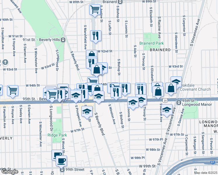 map of restaurants, bars, coffee shops, grocery stores, and more near in Chicago