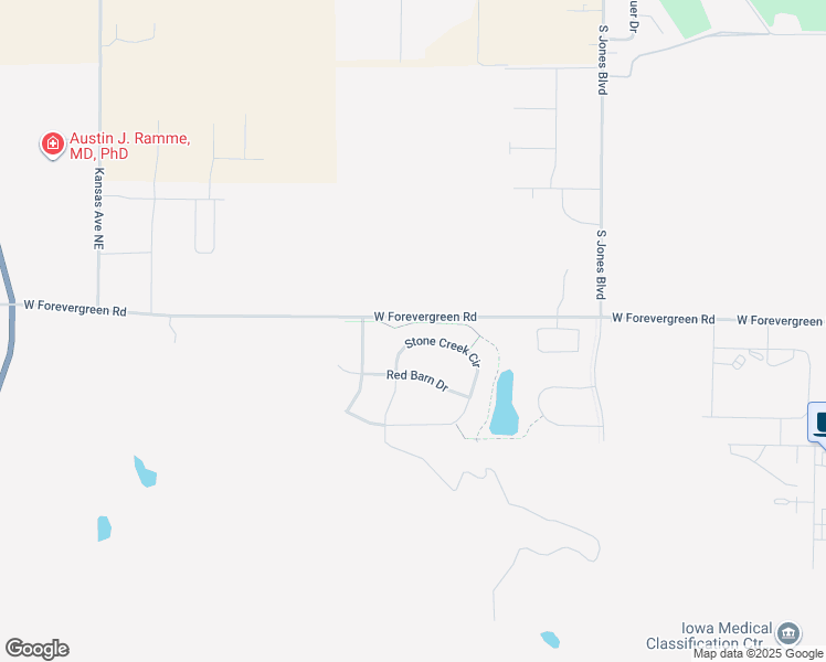 map of restaurants, bars, coffee shops, grocery stores, and more near 1695 Stone Creek Circle in North Liberty