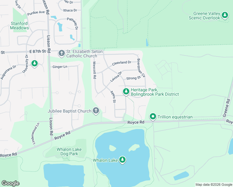 map of restaurants, bars, coffee shops, grocery stores, and more near 583 Daniels Street in Bolingbrook