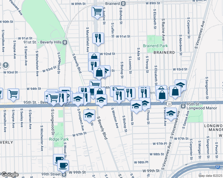 map of restaurants, bars, coffee shops, grocery stores, and more near in Chicago