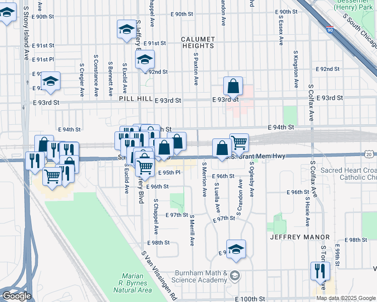 map of restaurants, bars, coffee shops, grocery stores, and more near in Chicago