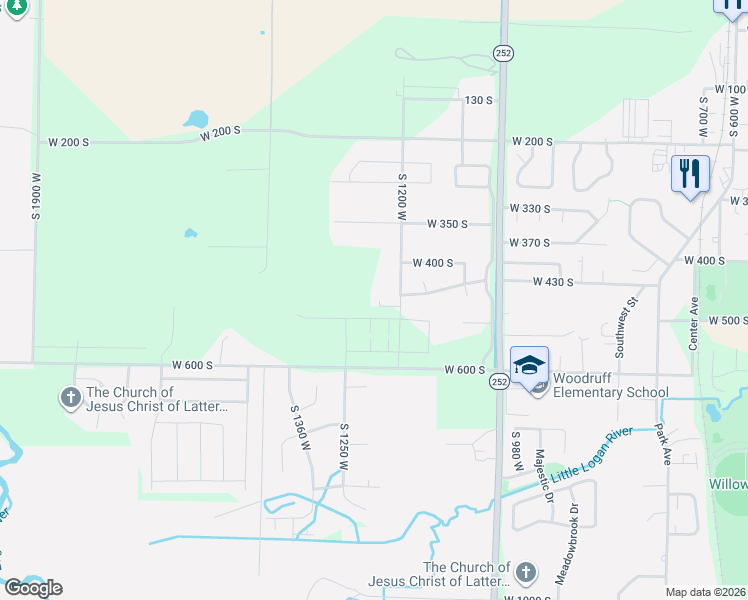 map of restaurants, bars, coffee shops, grocery stores, and more near 553 South 1225 West in Logan