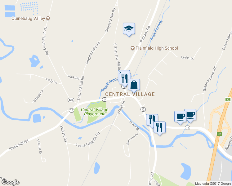map of restaurants, bars, coffee shops, grocery stores, and more near in Plainfield