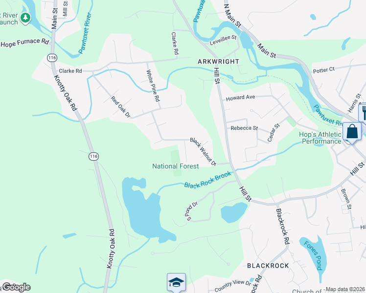 map of restaurants, bars, coffee shops, grocery stores, and more near 7 Birchwood Lane in Coventry