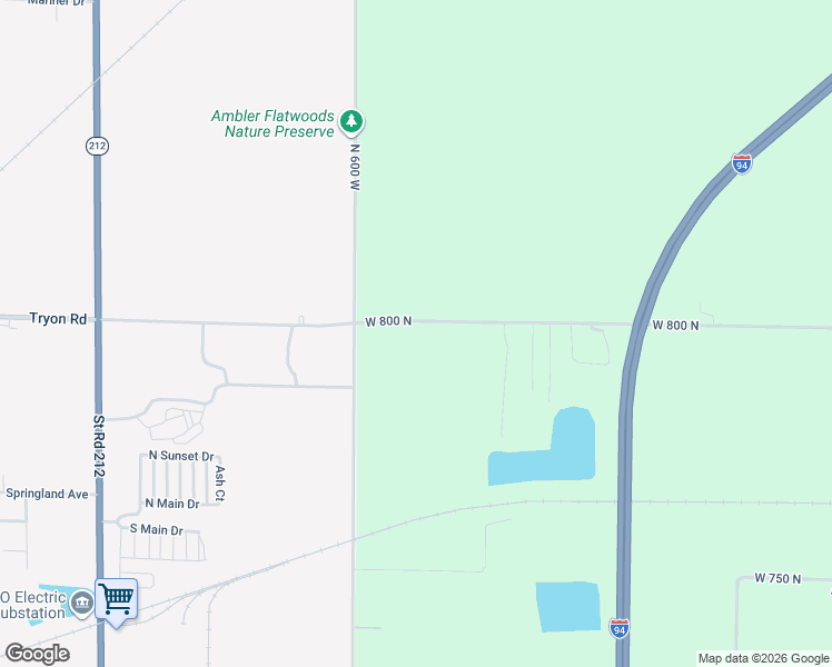 map of restaurants, bars, coffee shops, grocery stores, and more near 7959 North 600 West in Michigan City
