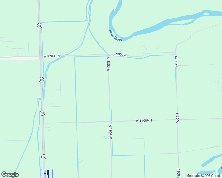 map of restaurants, bars, coffee shops, grocery stores, and more near 11796 North 4800 West in Tremonton