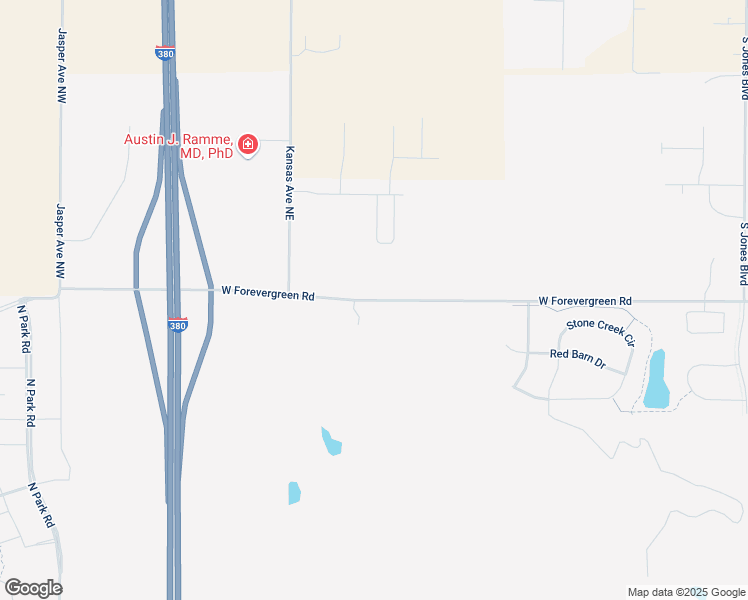 map of restaurants, bars, coffee shops, grocery stores, and more near 2177 West Forevergreen Road in North Liberty