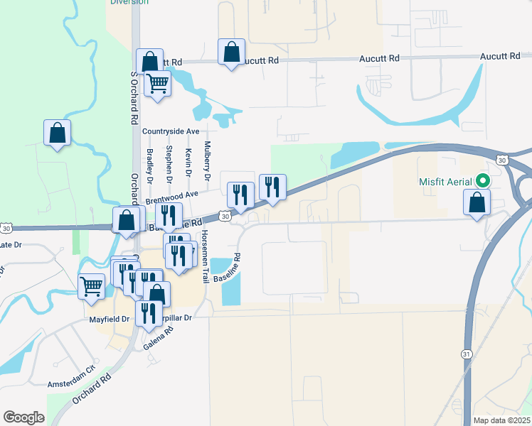 map of restaurants, bars, coffee shops, grocery stores, and more near 700 Oakton Road in Montgomery