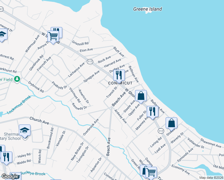 map of restaurants, bars, coffee shops, grocery stores, and more near 15 Transit Street in Warwick