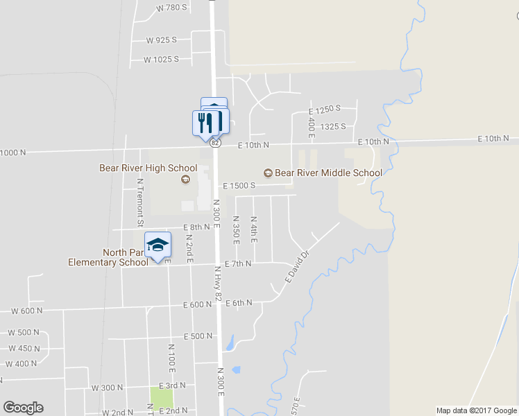 map of restaurants, bars, coffee shops, grocery stores, and more near 844 North 400 East in Tremonton
